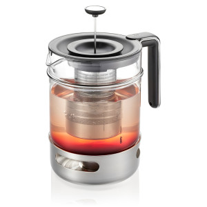 Théière en Verre avec Infuseur et Réchaud 1,5 L T-Prep Gefu