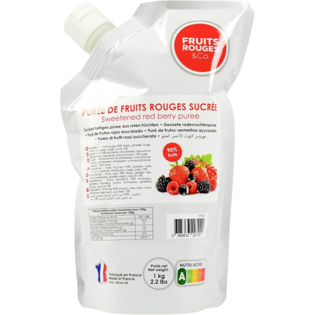 Purée de Fruits Rouges 1kg Fruits Rouges & Co Purée de Fruits Rouges 1kg Fruits Rouges & Co