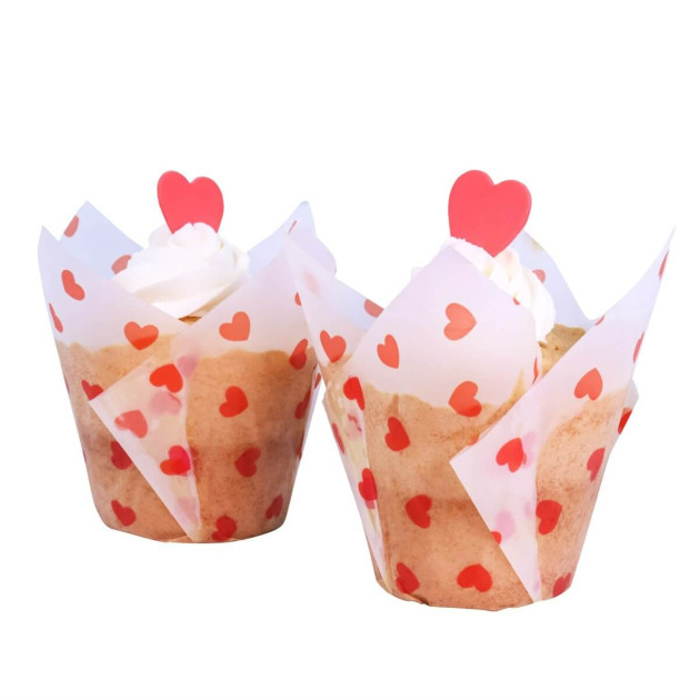Caissettes Muffins Saint Valentin Cœurs d'amour gâteau