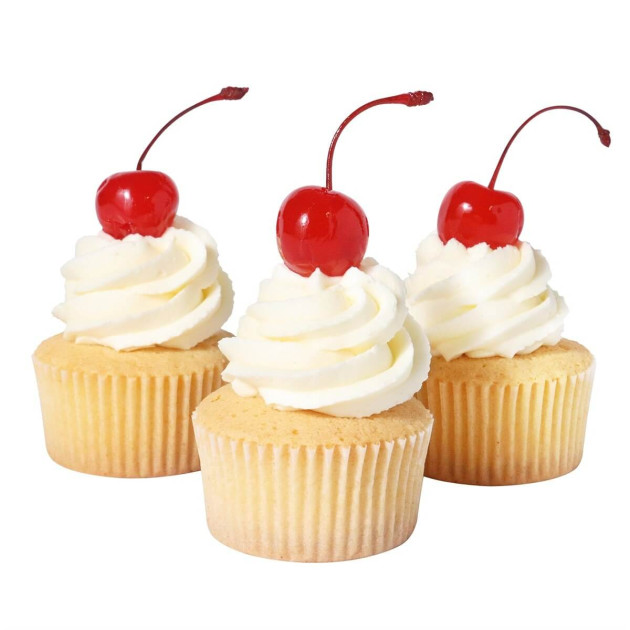 Cerises Maraschino Rouges avec Queue sur cupcakes
