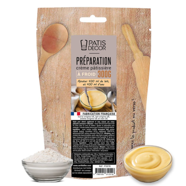 Préparation Crème Pâtissière à Froid 300 g Patisdécor