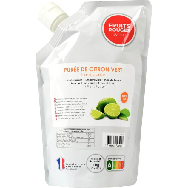 Purée Citron vert 1kg Fruits Rouges & Co Purée Citron vert 1kg Fruits Rouges & Co