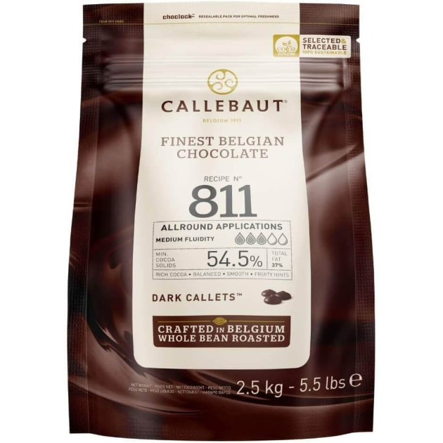 Chocolat noir n°811 2,5kg Callebaut Chocolat noir n°811 2,5kg Callebaut