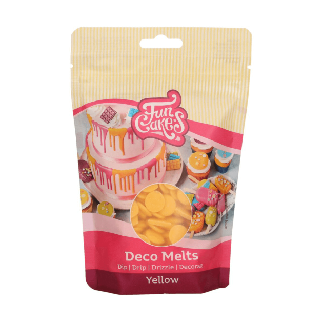 DLUO Courte Pistoles Deco Melts Jaune 250g Funcakes DLUO Courte Pistoles Deco Melts Jaune 250g Funcakes