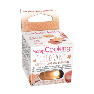 DLUO Courte Colorant Alimentaire en Poudre Or Rose 5g Scrapcooking