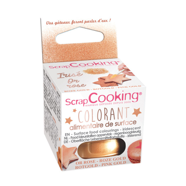 DLUO Courte Colorant Alimentaire en Poudre Or Rose 5g Scrapcooking DLUO Courte Colorant Alimentaire en Poudre Or Rose 5g Scrapcooking