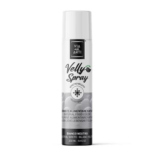 DLUO Courte Spray Velours Blanc (Neutre) 250 ml Colorant Alimentaire Velly Spray Pro