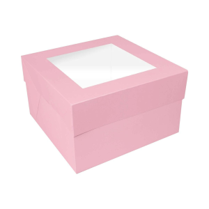 Boîte à Gâteau Rose Clair avec Fenêtre 35 x H 15 cm Simply Making