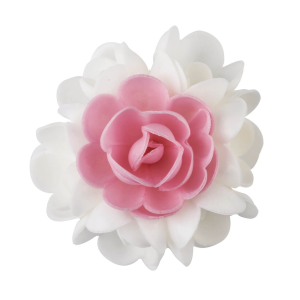 DLUO Dépassée Bouquet Fleur Azyme 10 cm Rose et Blanc 5 cm (x6) Florensuc