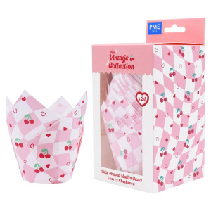 Caissettes Muffins Damier Cerises (x24) PME