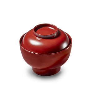 Bol à Soupe Miso avec Couvercle Ø 13,5 x H 11 cm Rouge Nishikidori