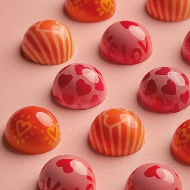 Lot 4 Tampons à Chocolat en Silicone Saint Valentin Silikomart