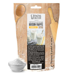 DLUO Dépassée Préparation Instantanée pour Boisson Frappée Vanille 320 g Patisdécor