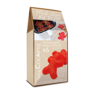 Moule Silicone Air Fryer Bonhomme Pain d'Épices 10,5 x 9,3 cm (x6) Scrapcooking