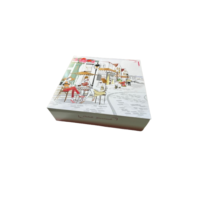 Boîte Pâtissière Balade Gourmande - 18 x H 5 cm - (x50) Boîte Pâtissière Balade Gourmande - 18 x H 5 cm - (x50)