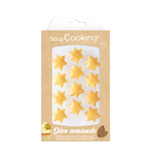 DLUO Courte Décors Pâte d'Amande Etoiles Dorées Scrapcooking (x6)