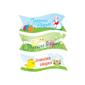 Banderole Azyme Joyeuses Pâques 3 modèles (x24) Mallard Ferrière