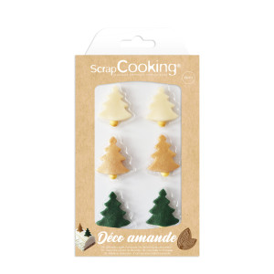 DLUO Courte Décors Pâte d'Amande Sapin Noël Scrapcooking (x6)