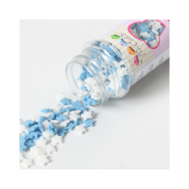 Petites etoiles bleues et blanches sorties du pot Petites etoiles bleues et blanches sorties du pot