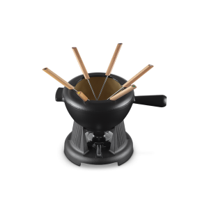 Service à Fondue en Fonte Émaillée Noir Mat Le Creuset