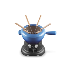 Service à Fondue en Fonte Émaillée Azur Le Creuset