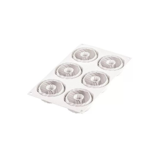 Moule Silicone Intreccio Ø 7,5 cm x H 3,5 cm (x6) Silikomart Professional