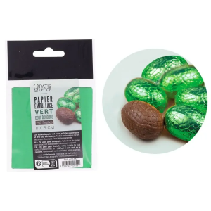 Papier Vert Métallisé Emballage Bonbon (x50) Patisdécor