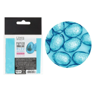 Papier Bleu Métallisé Emballage Bonbon (x50) Patisdécor