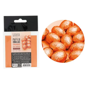 Papier Orange Métallisé Emballage Bonbon (x50) Patisdécor