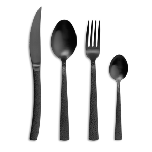 Ménagère 24 Pièces Cheese Inox 18% Satin Noir Comas