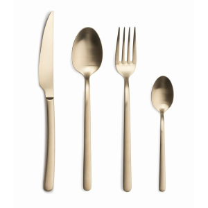 Ménagère 24 Pièces Violet Inox 18% Satin Champagne Comas