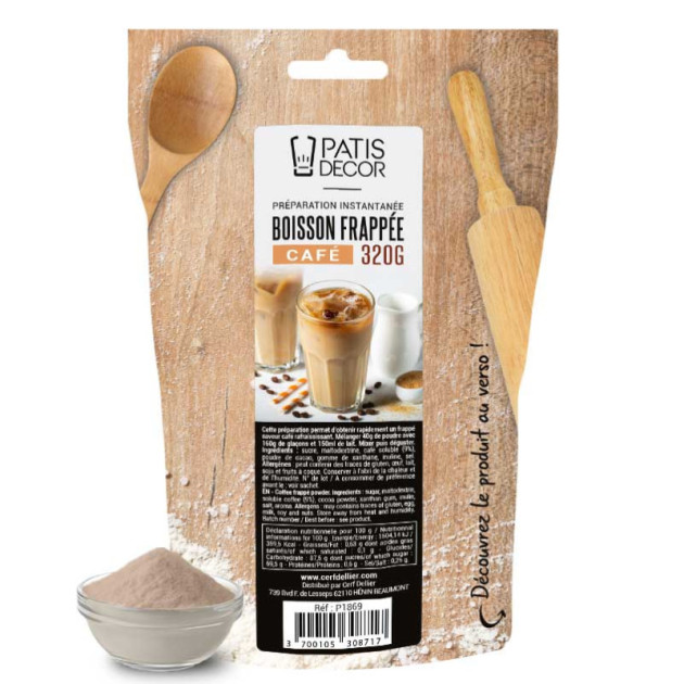 DLUO Courte Préparation Instantanée pour Boisson Frappée Café 320 g Patisdécor DLUO Courte Préparation Instantanée pour Boisson Frappée Café 320 g Patisdécor