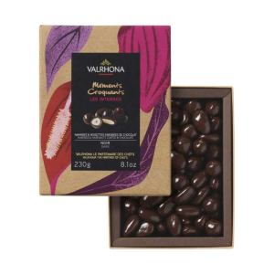 Coffret Amandes et Noisettes Enrobées Chocolat Noir 230 g Valrhona