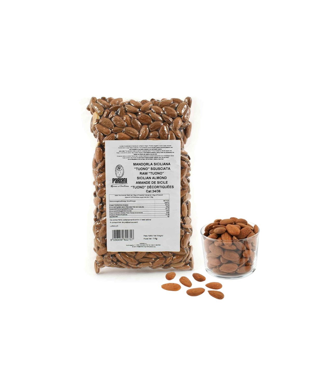 Amandes Entières Tuono de Sicile 1 kg Pariani : achat, vente ...