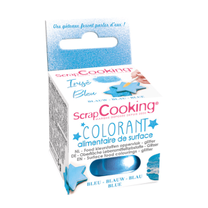 DLUO Courte Colorant Alimentaire de Surface Irisé Bleu 5 g Scrapcooking