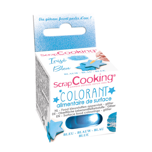 DLUO Courte Colorant Alimentaire de Surface Irisé Bleu 5 g Scrapcooking DLUO Courte Colorant Alimentaire de Surface Irisé Bleu 5 g Scrapcooking