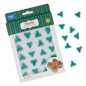 DLUO Courte Décors en Sucre Houx (x24) PME