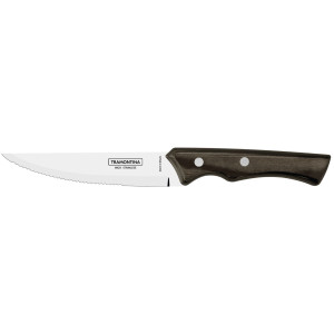 Couteau à Steak Jumbo Marron 25 cm 2 Rivets Inox et Technobois Tramontina