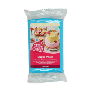 Pâte à Sucre Bleu Mer 250g Funcakes
