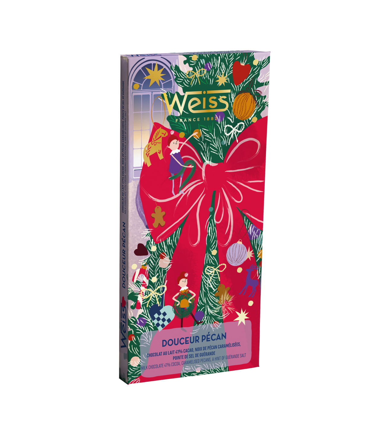 Tablette de Chocolat au Lait Noix de Pécan et Fleur de Sel 41% 90 g Weiss