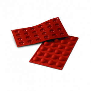 Moule Silicone 24 Demi-sphères 3 cm x H 1,5 cm Silikomart Moule Silicone 24 Demi-sphères 3 cm x H 1,5 cm Silikomart