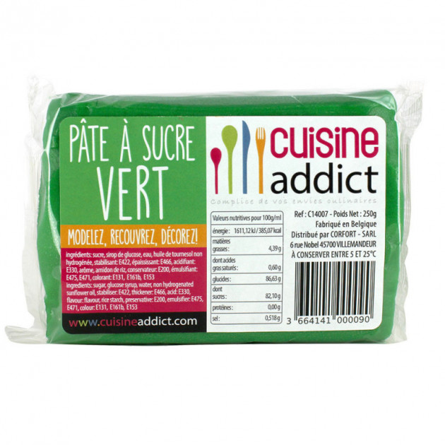 Pâte à sucre vert d'eau 250g