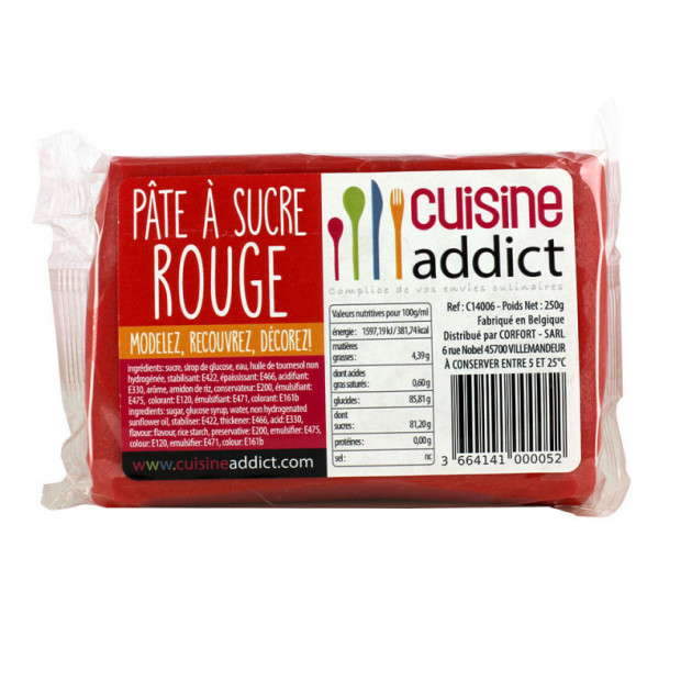 Pâte à sucre rouge 250g