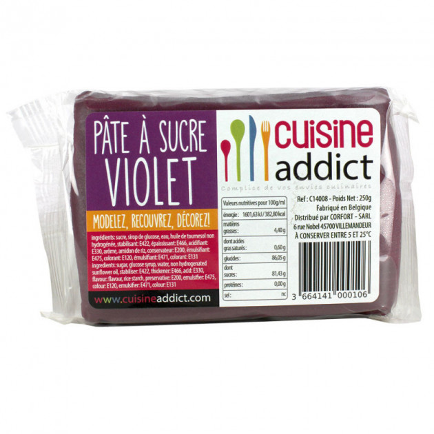 Pate a Sucre Violet 250g Cuisineaddict