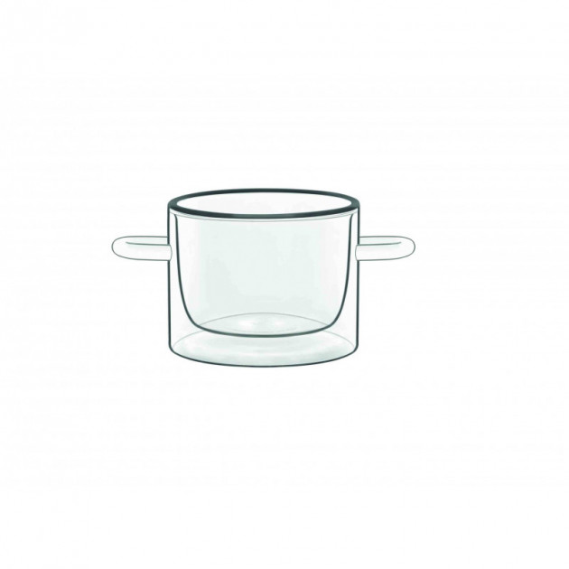 FIN DE SERIE Casserole En Verre Double Paroi 12 cl (x2) Luigi Bormioli THERMIC GLASS