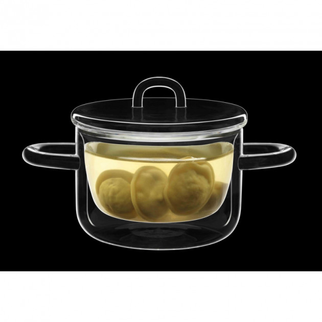Casserole double paroi avec couvercle Luigi Bormioli THERMIC GLASS