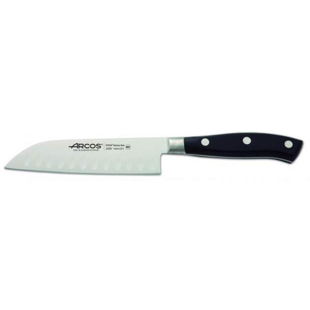 Couteau Santoku alveole 14 cm Arcos RIVIERA noir