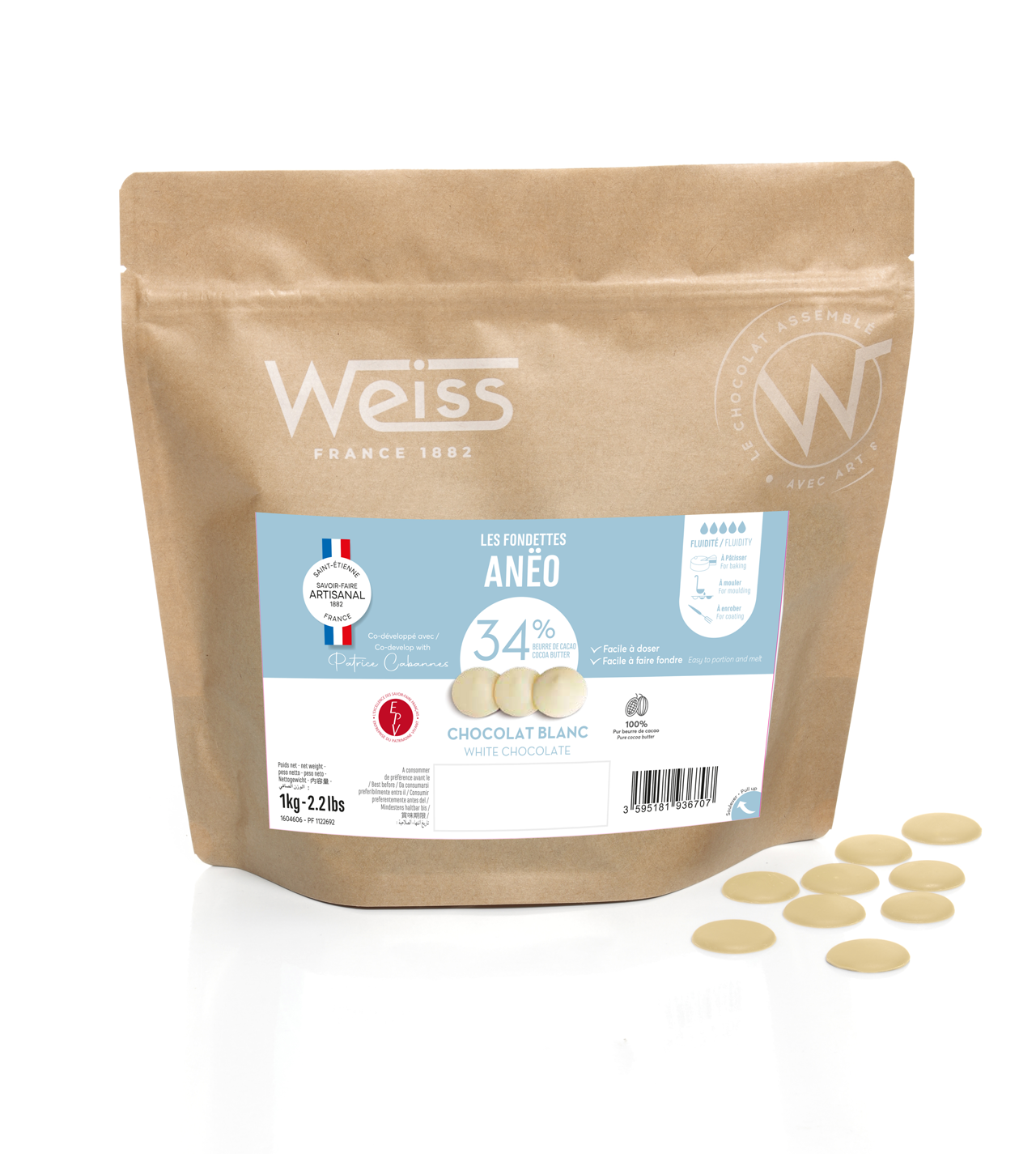 Chocolat Blanc 34% Anëo 1 kg Weiss
