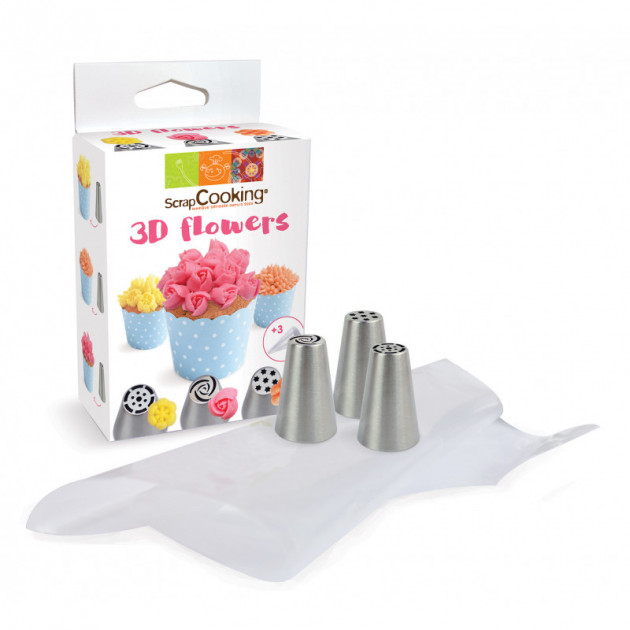 Kit douilles inox Fleurs 3D ScrapCooking
