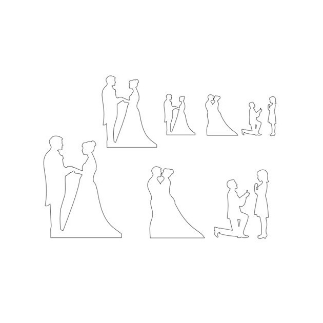 Pochoirs silhouettes de maries